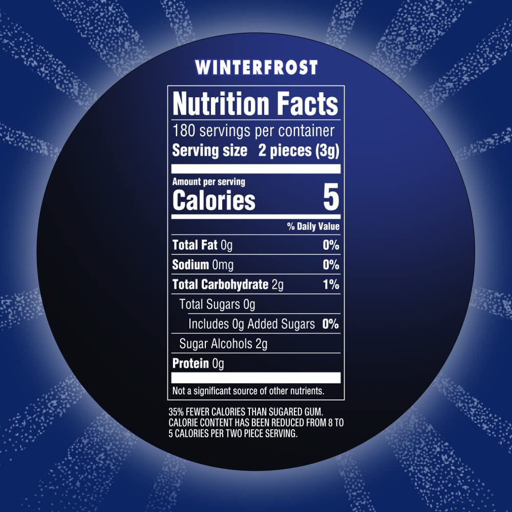 ECLIPSE Chewing Gum Sugar-Free - Winterfrost Sugarfree Gum, Zero Sugar Candy Bulk Pack Box , 60 Count (Pack of 6)