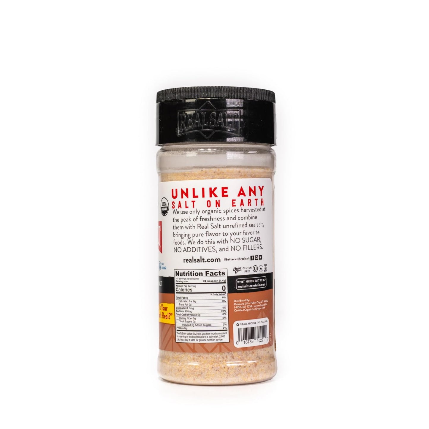 Redmond Real Sea Salt - Natural Unrefined Gluten Free, Garlic 8 Ounce Shaker