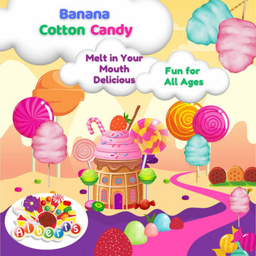 Alberts Cotton Candy – 12 Pack – Yellow Fluffy Sweet Treat – Resealable Tubs – Perfect For Parties & Events (Banana)