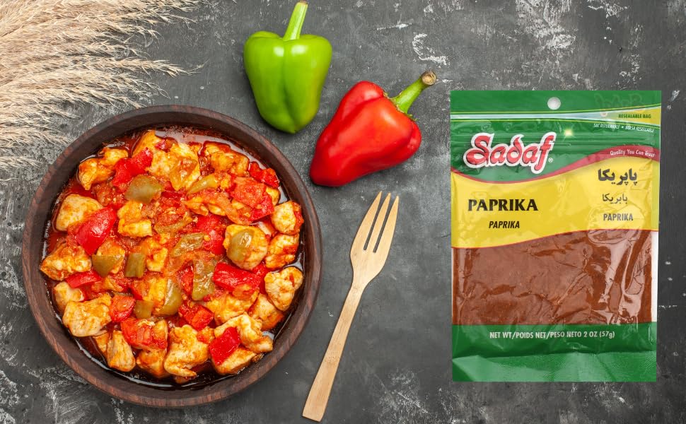 Sadaf Paprika Powder - Ground Paprika For Cooking & Food Seasoning - Paprika Spice - Kosher & Vegetarian - 2 Oz Resealable Bag