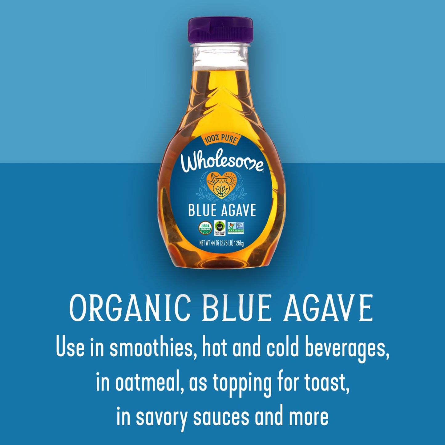 Wholesome Sweeteners Organic Blue Agave, Syrup, 44 Ounce