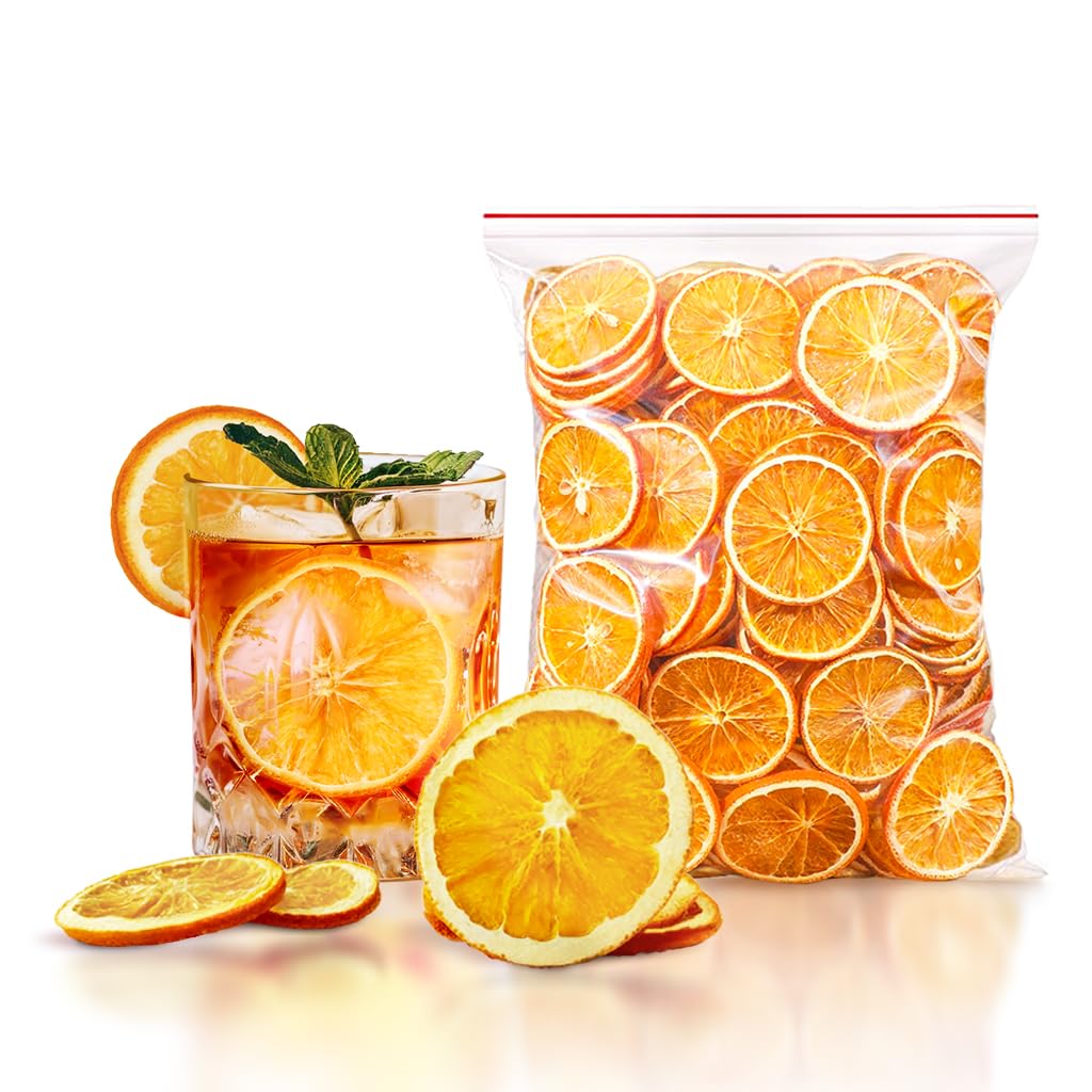 Fraunitsh Dried Orange Slices 8.8oz/250g | 60+ Wheels | Dehydrated Orange Slices for Cocktails, Cakes, Baking, Potpourri, Garnis
