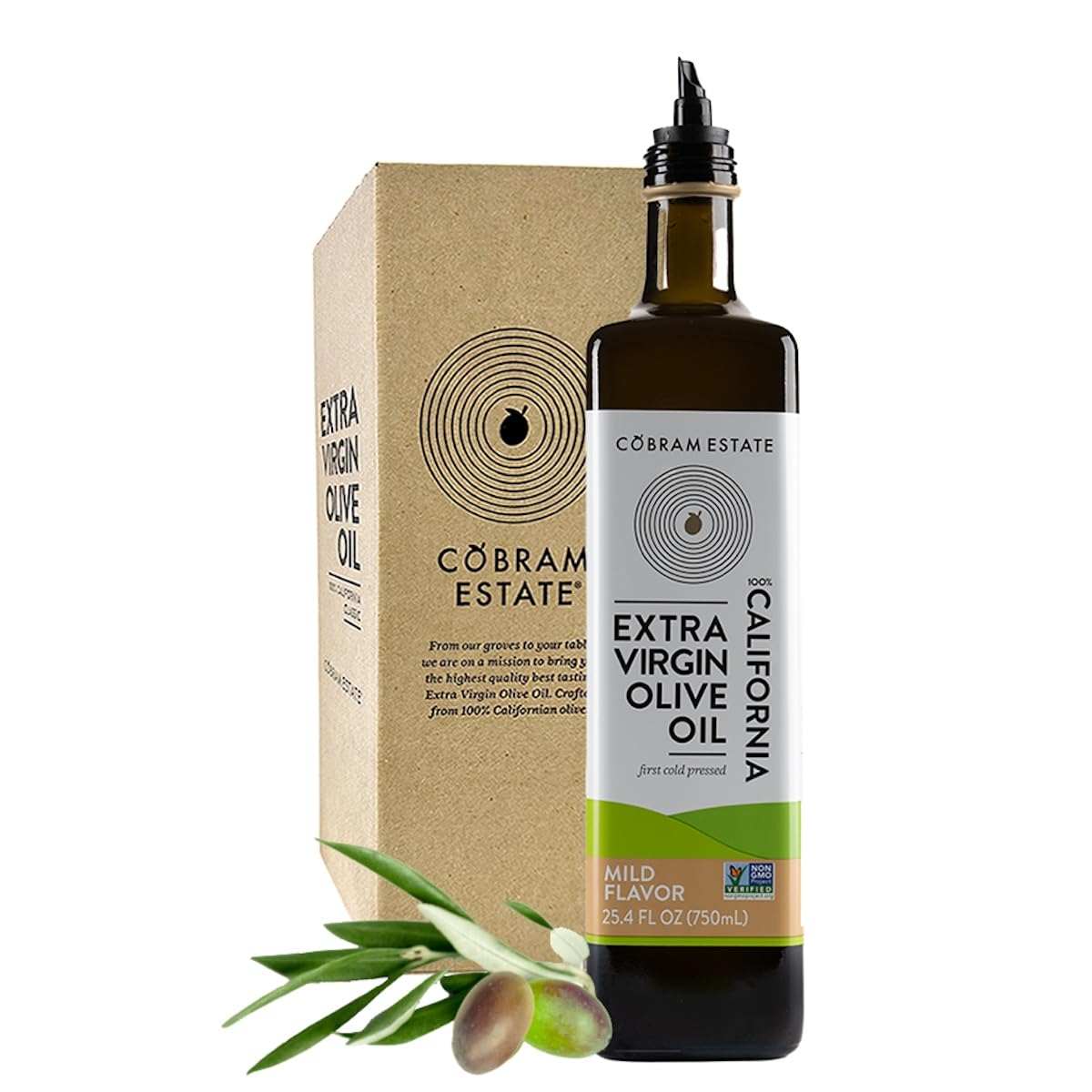 Cobram Estate Extra Virgin Olive Oil, First Cold Pressed, Non-GMO, Keto Friendly, 750ml Bottle