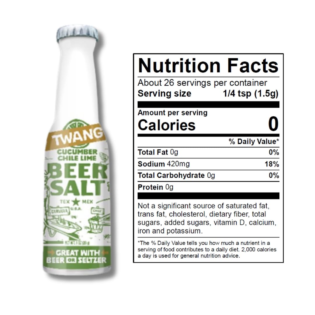 LYZAS SWEETS &   Twang malt-inspired Salts, Cucumber Chili Lime, Pocket Size Bottles, Pack of 6, 1-1.4 oz Each