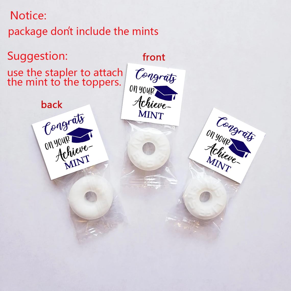 Graduation Mint Favors, Graduation Mint Party Decorations, Black Blue Gift Decor For Woman, Mint Toppers In Bulk For Graduation,