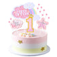 Kawailay Baby Girl 1St Birthday Cake Decoration Set First Birthday Cake Topper With Rainbow Clouds Stars Cake Picks One Year Old