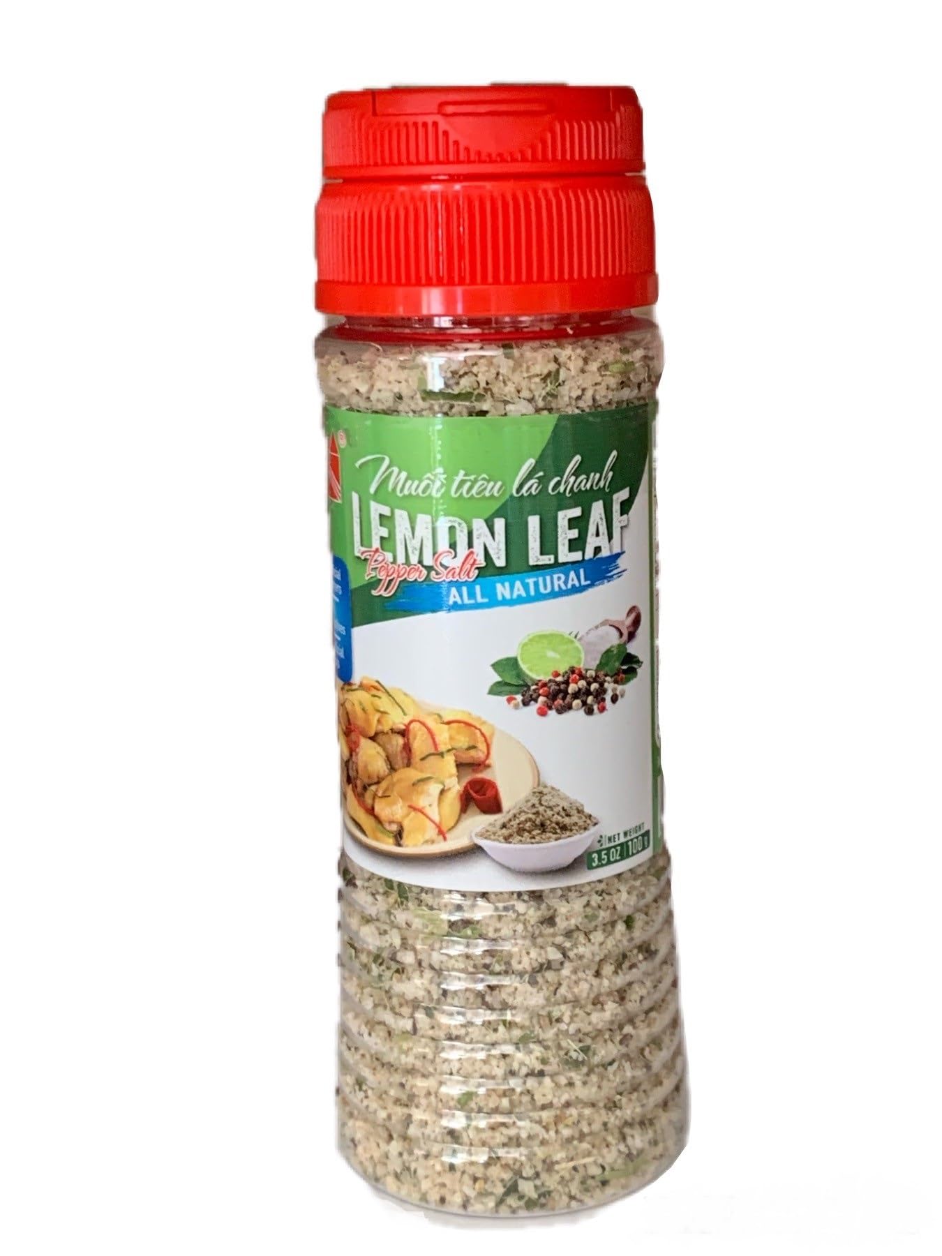 1 Pack - Lemon Leaf Pepper Salt All Natural - Muoi Tieu La Chanh - 3.5 Oz