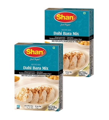 Shan Dahi Bara Recipe Mix - Seasoning Spice Powder for Lentil Dumplings - 5.29 oz (Pack of 2) - Vegetarian Friendly