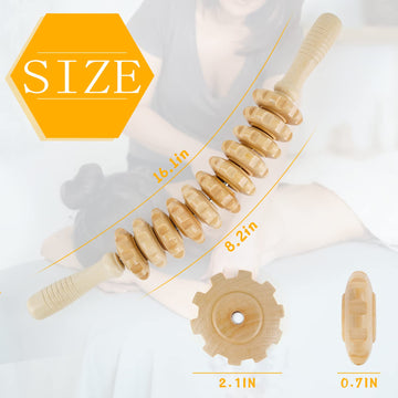 Liitrton Wood Therapy Fasci Massage Tools, Curved Wooden Massage Roller Cellulite Reduction And Muscle Tension (Wood)