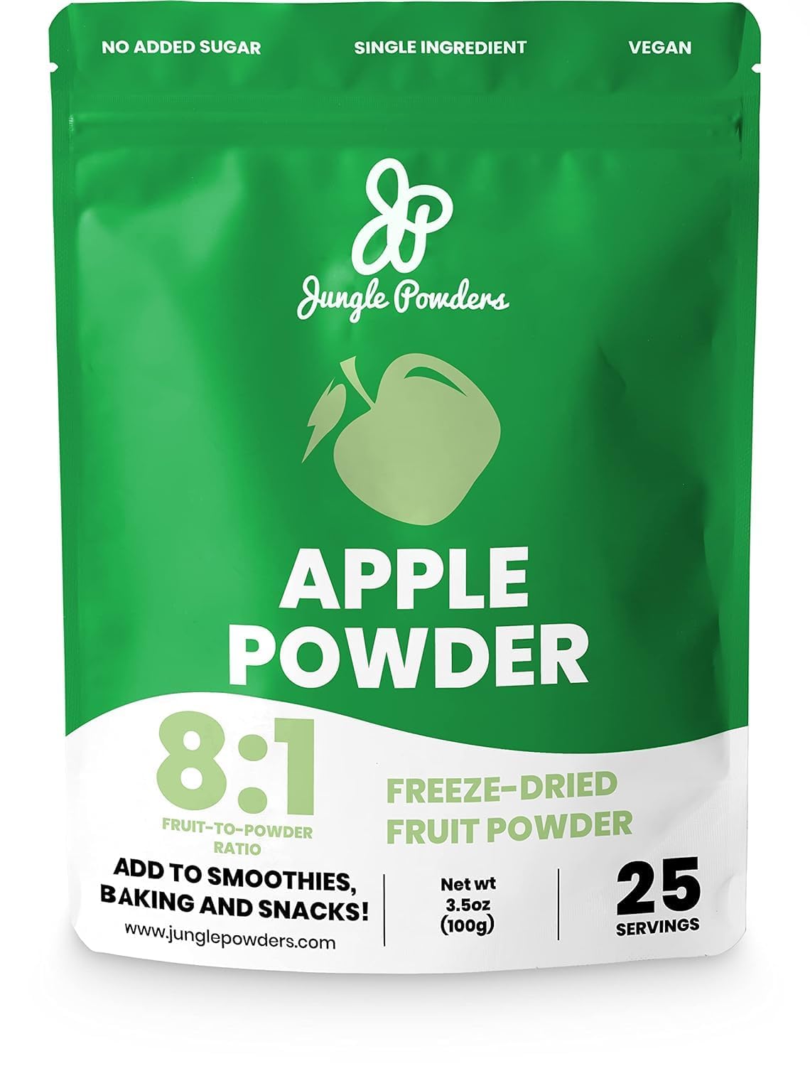 Jungle Powders Freeze Dried Apple Powder 3.5 Ounce Bag for Baking Apple Pectin Powder Unsweetened Whole Apple Extract Fruit Peel