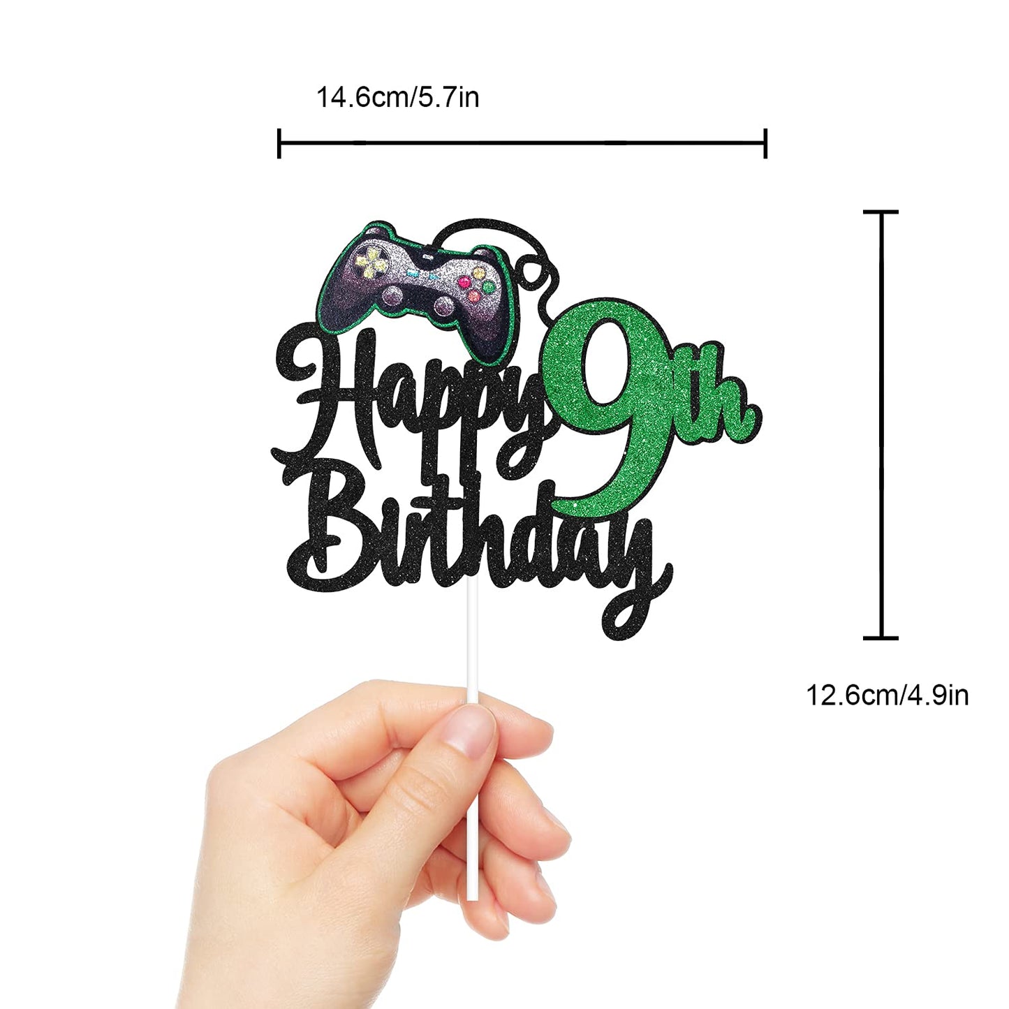 Video Game Happy 9Th Birthday Cake Topper - Video Game Boy'S 9Th Birthday Party Cake Supplies - Game On Level Up Winner Party De