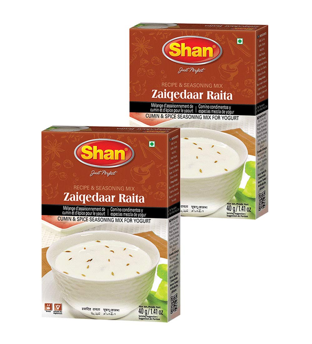 Shan Zaiqedaar Raita Recipe and Seasoning Mix 1.41 oz (40g) - Cumin and Spice Seasoning for Yogurt Powder - Suitable for Vegetar