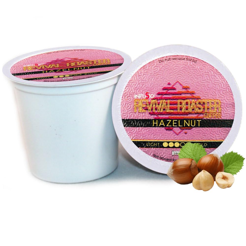 InfuSio Hazelnut Flavored Coffee Pods for Keurig K Cup, 96 Count, Single Serve, Compatible with 2.0 Brewers
