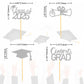 Moitkptt Graduation Cupcake Toppers, 24 Pcs, Class of 2025, Silver, Model fhsh003