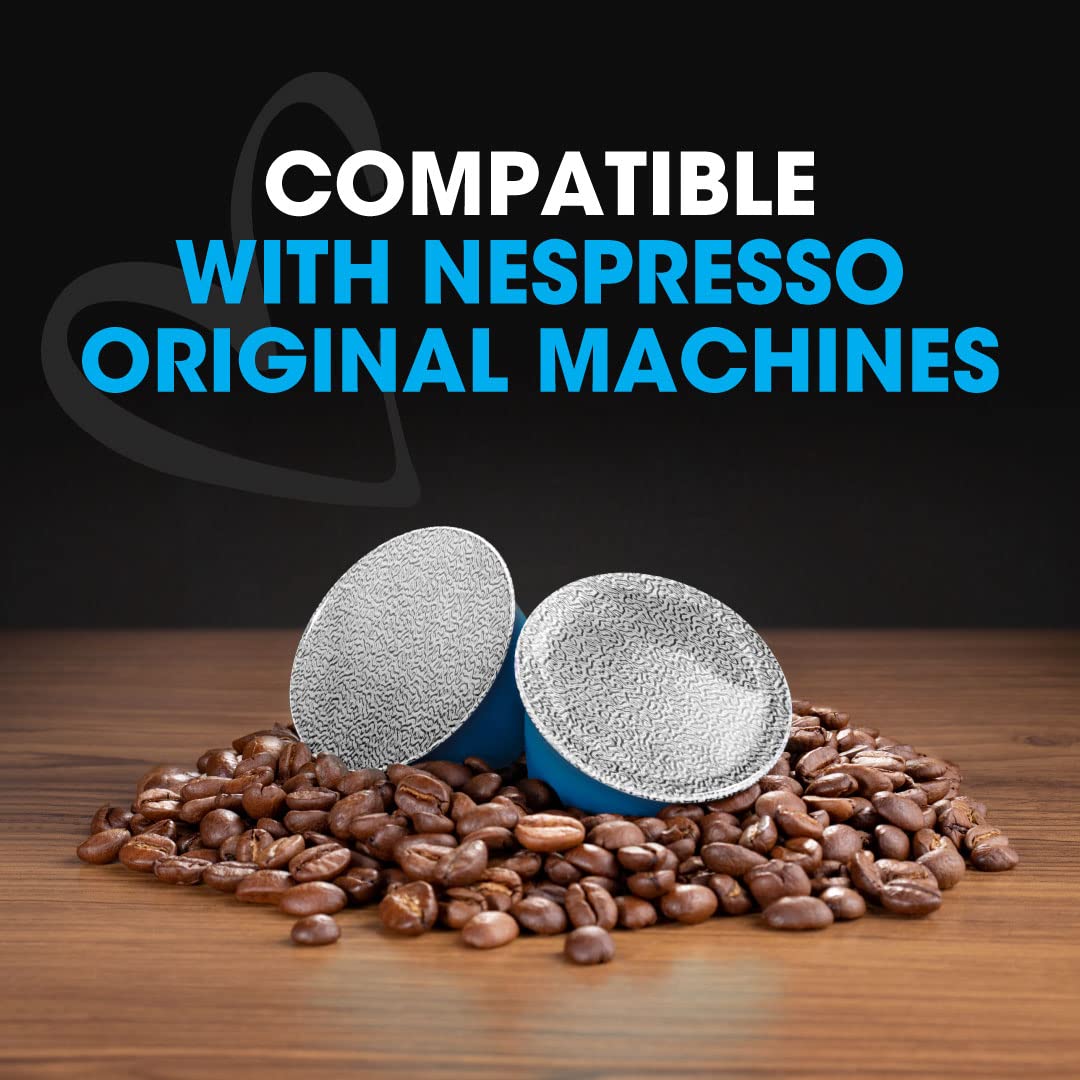 DELICITALY Italian Coffee Pods, 100 Decaffeinated Espresso compact pieces, Compatible with Nespresso Original Machines, 1 Count