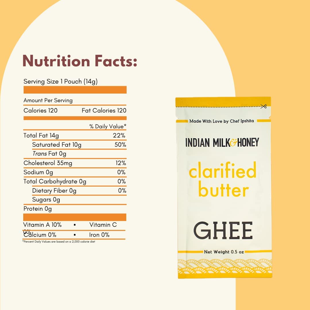 Original Grass-Fed Classic Ghee Butter by Indian Milk & Honey Handmade, Locally Sourced, Lactose, Gluten & Casein Free - Conveni