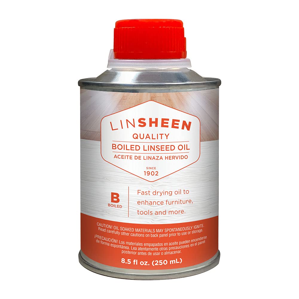 Linsheen Boiled Linseed Oil - Fast Drying Flaxseed Wood Treatment To Rejuvenate, Restore And Condition Outdoor And Indoor Wood F
