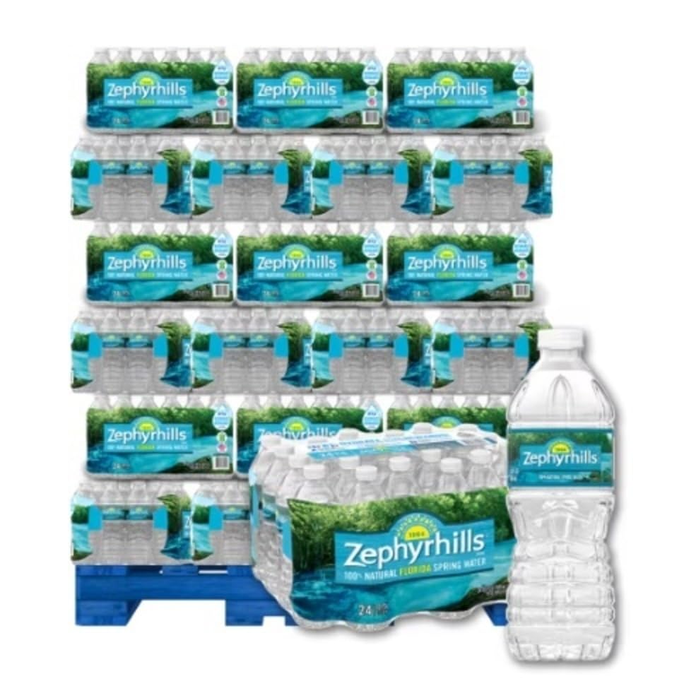 Zephyrhils Natural Spring Water (16.9 Oz) - Full Pallet Of Water - 40 Bottle Of Water Per Case - 1920 Bottles (48 Cases)