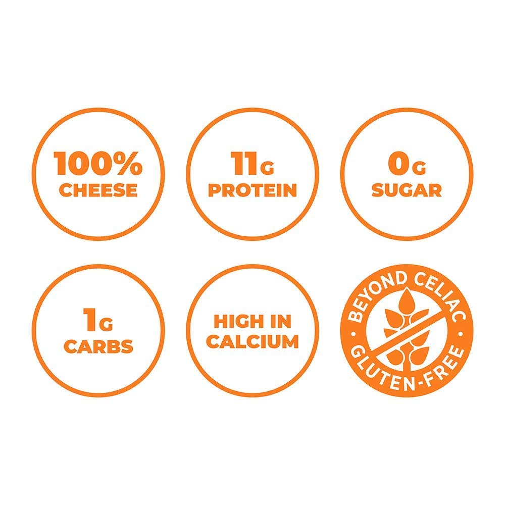 Moon Cheese Cheddar Believe It, Crunchy 2 oz (3-Pack) Protein-Rich Keto Snack, 100% Real Cheese