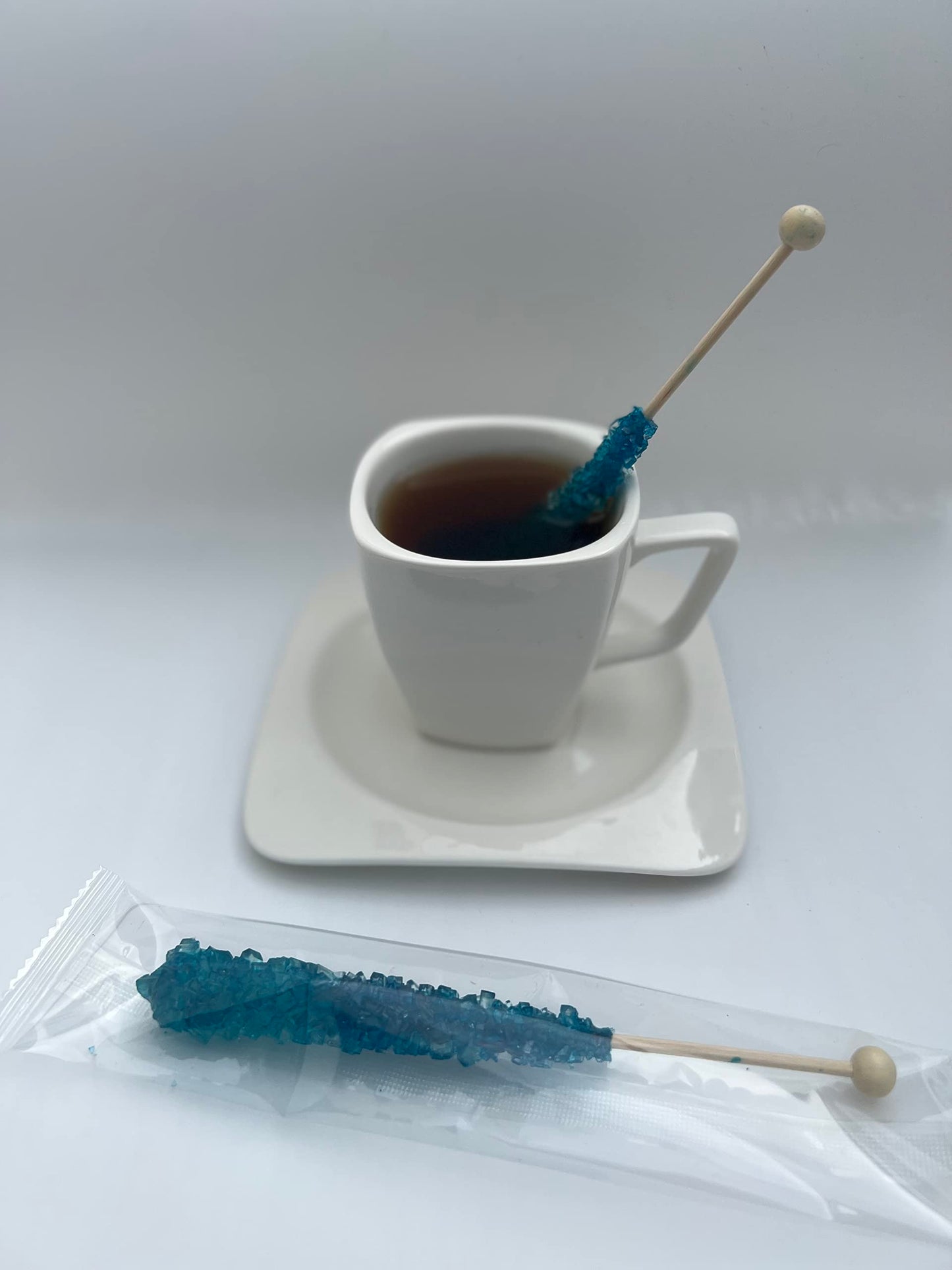 Classic Rock Candy Sticks, Sugar Rock Crystal Lollipops, Individually Wrapped (Pack Of 18, Blue Raspberry)