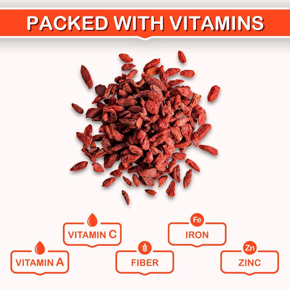 Roots Circle Organic Dried Goji Berries, Antioxidant-Rich Superfood, 14.1 oz Jar, Vegan, Non-GMO, Kosher