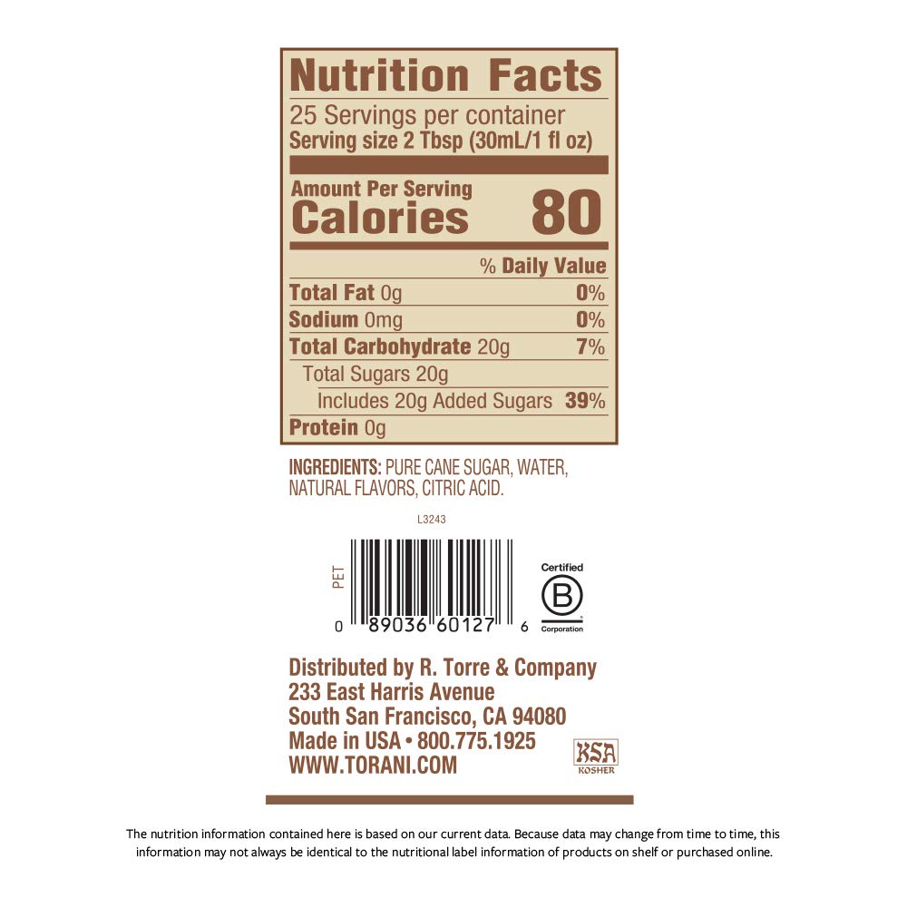 Torani Puremade Syrup, Vanilla, 25.4 Ounces (Pack Of 4)