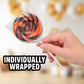 Orange and Black Swirl Lollipops  Pack of 50 Pieces Suckers Individually wrapped  Ideal Lollipops Bulk Supply for Candy Buffets  Vibrant Swirl Suckers for Easy Sharing
