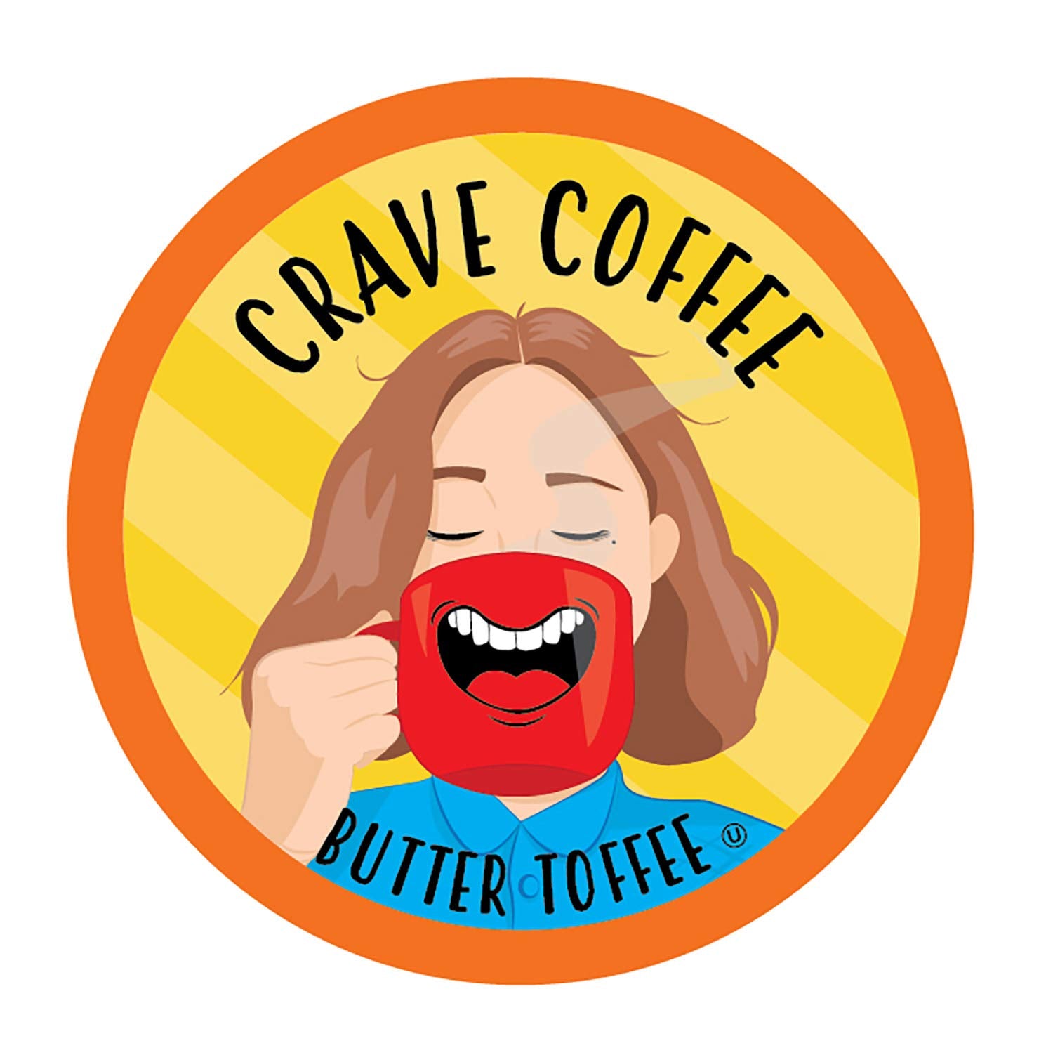 Crave Beverages Flavored Coffee Pods Compatible with Keurig, Butter Toffee, 100 Count