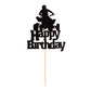 Unimall Unimall Pack Of 25Pcs Happy Birthday Motorcycle Cake Topper Atv Cupcake Topper, Black Flash Motorcycle Sport Theme Birth