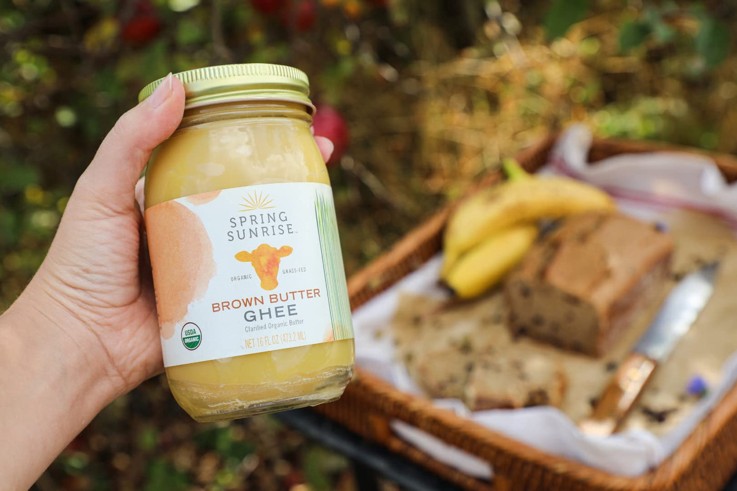 Spring Sunrise Brown Butter Ghee - Grass Fed Butter - Ghee Butter Organic Grass Fed - Ghee Clarified Butter - Ghee Butter - Ghee Organic - Grass Fed Ghee - Organic Ghee From Grass-Fed Cows