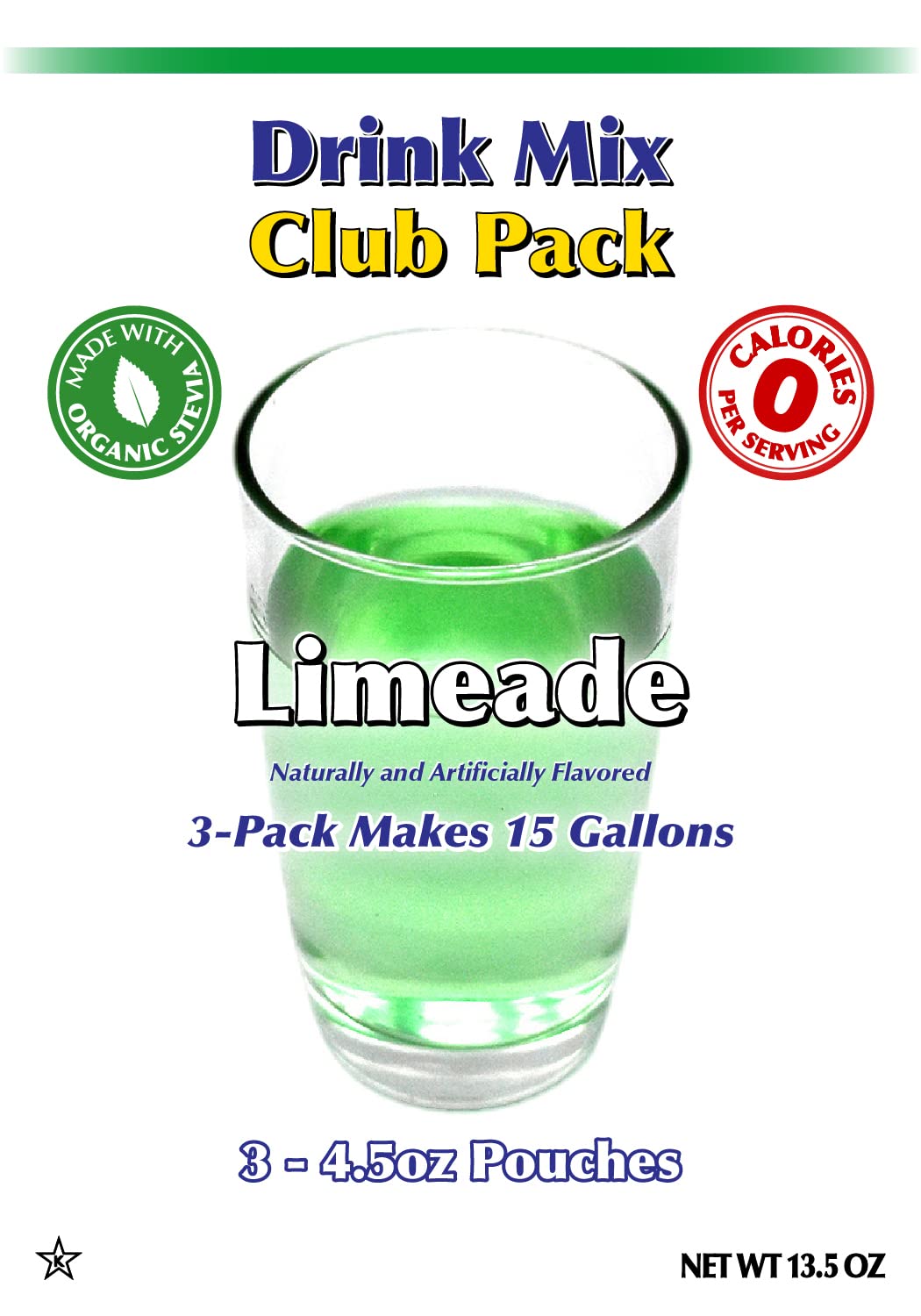 Gramzero Limeade Zero Calorie Sugar Free Drink Mix, Great For Nutrition Club Loaded Teas, Stevia Sweetened
