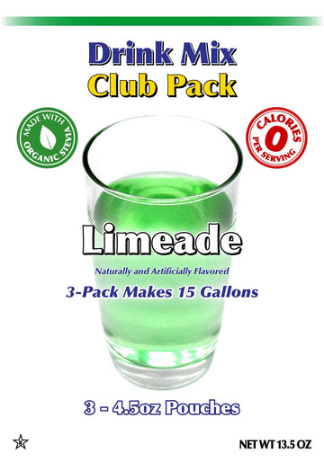 Gramzero Limeade Zero Calorie Sugar Free Drink Mix, Great For Nutrition Club Loaded Teas, Stevia Sweetened