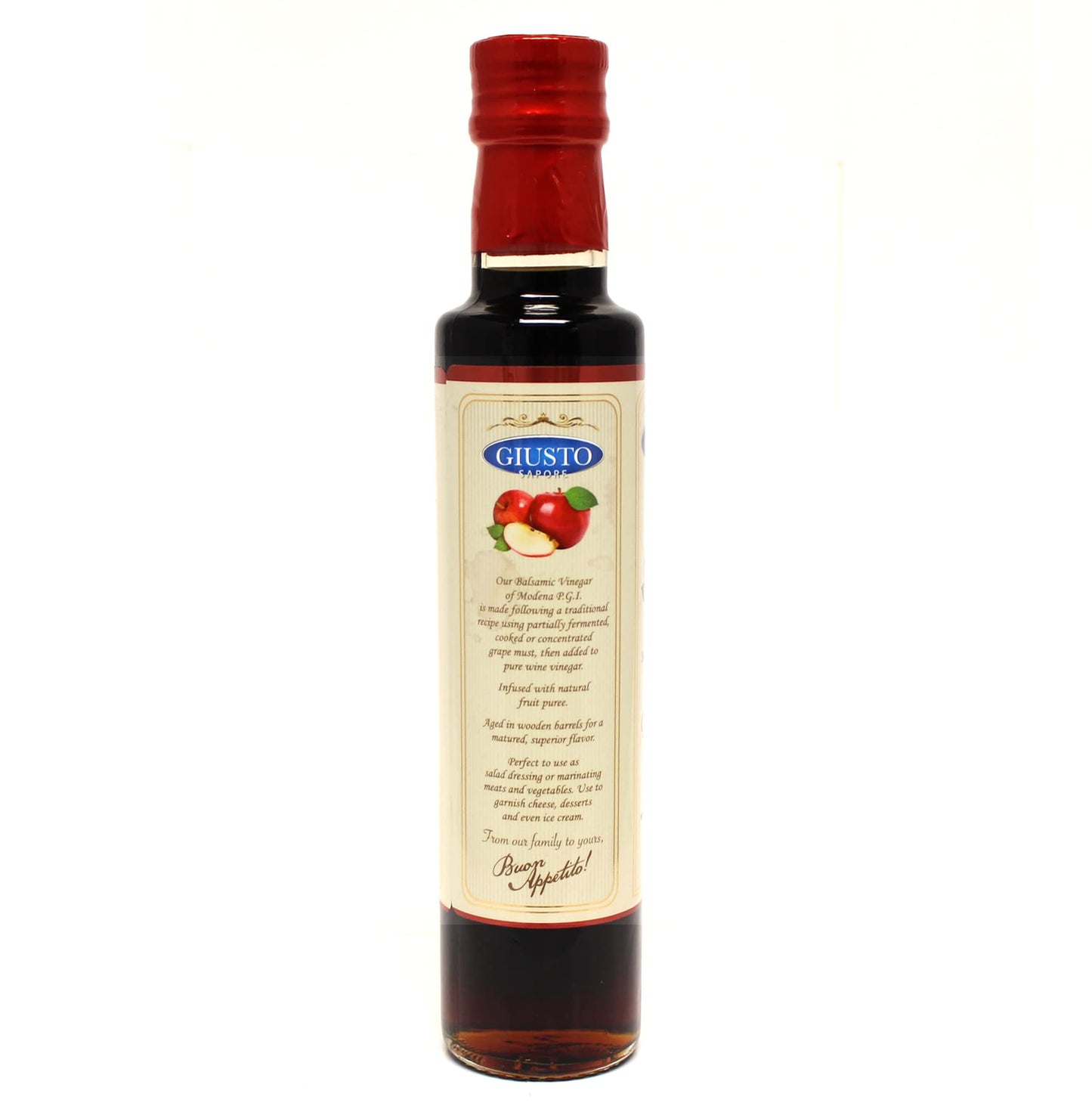 Giusto Sapore Apple Balsamic Vinegar - All Natural, 8.5oz, Imported from Italy