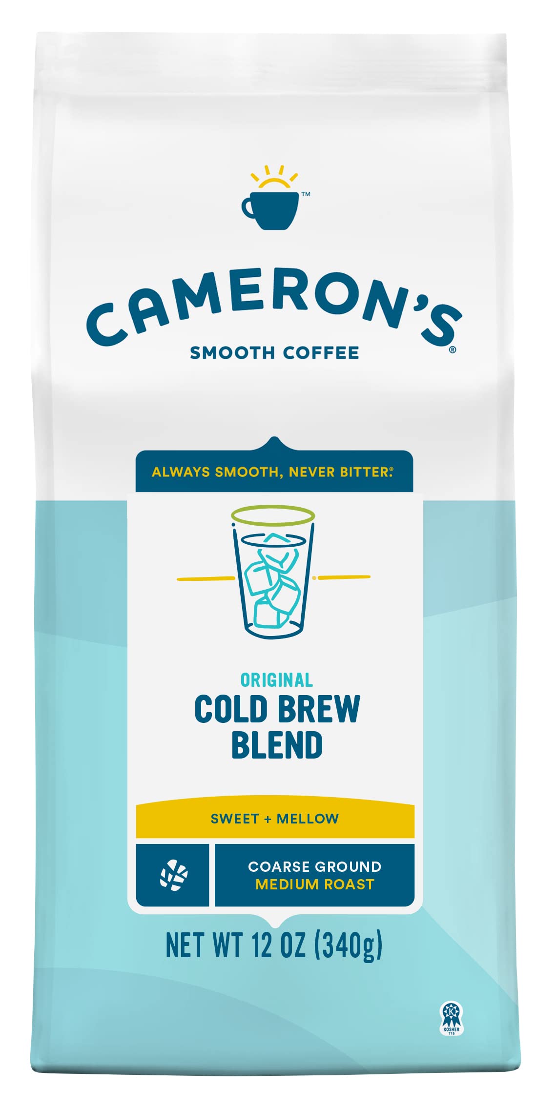 Camerons Coffee Original Cold Brew Blend, Medium Roast, 100% Arabica, 12-Ounce Bag, Pack of 1