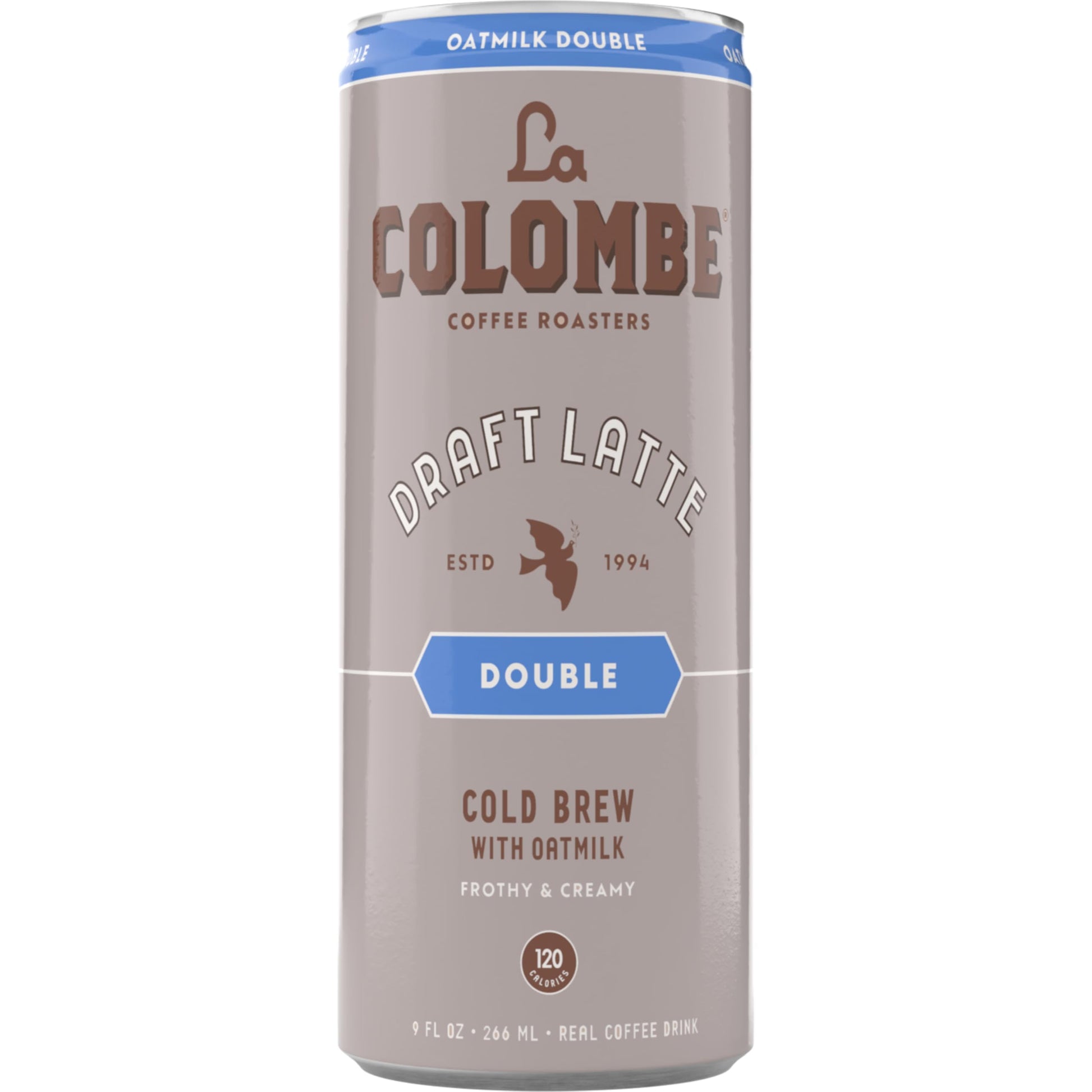 La Colombe Double Draft Latte with Oatmilk, 9 Fl Oz, Pack of 4, Dairy-Free, 100% Arabica Brazilian Cold Brew Coffee, 120mg Caffeine