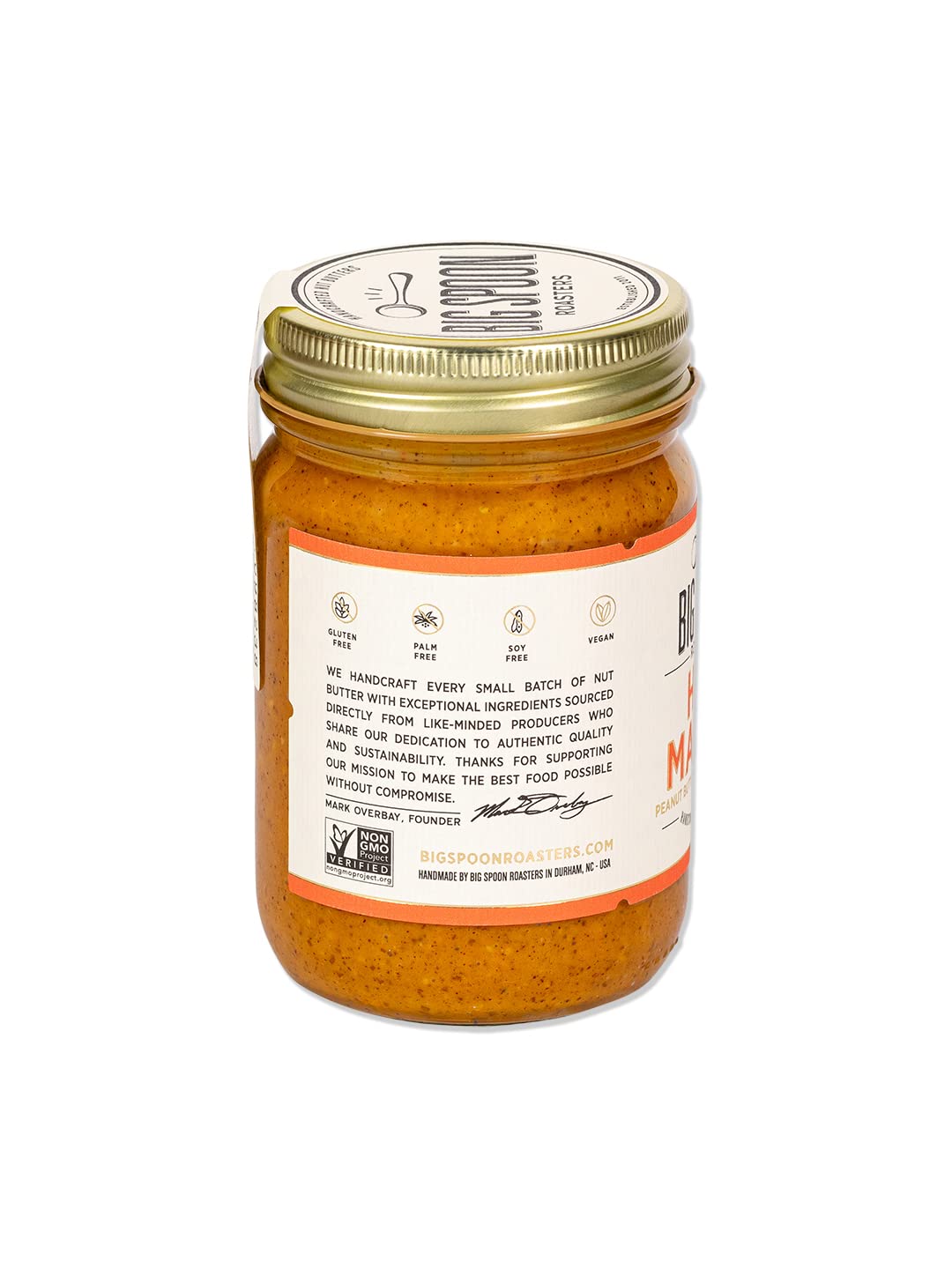 Big Spoon Roasters Hot Peanut Butter W/Chiles & Sea Salt - Low Sugar Peanut Butter - Sweet & Spicy, Creamy Peanut Butter W/Organ
