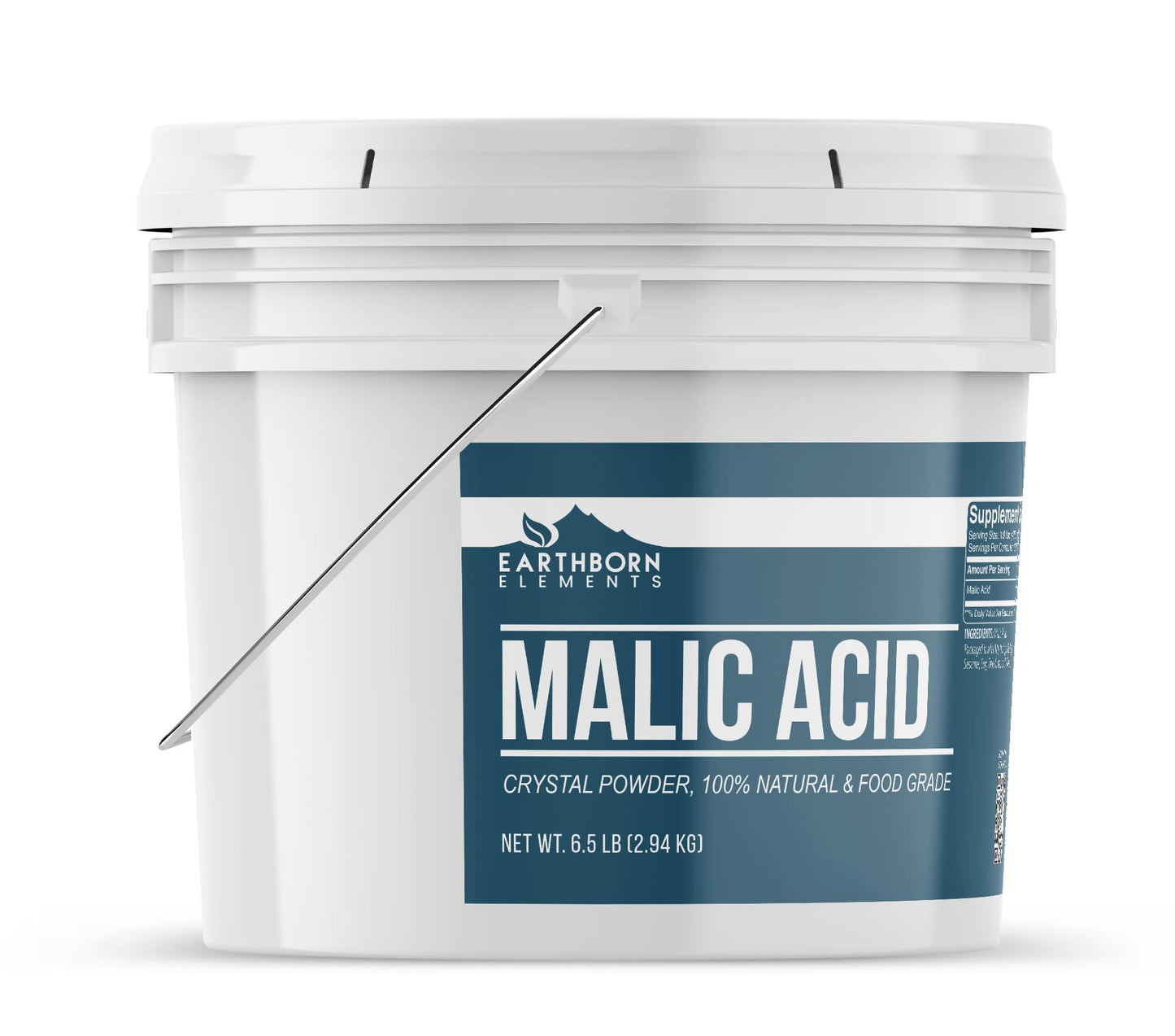 Earthborn Elements Malic Acid Powder, 5 Gallon, Resealable Container, Used in Food, Drinks & Candy
