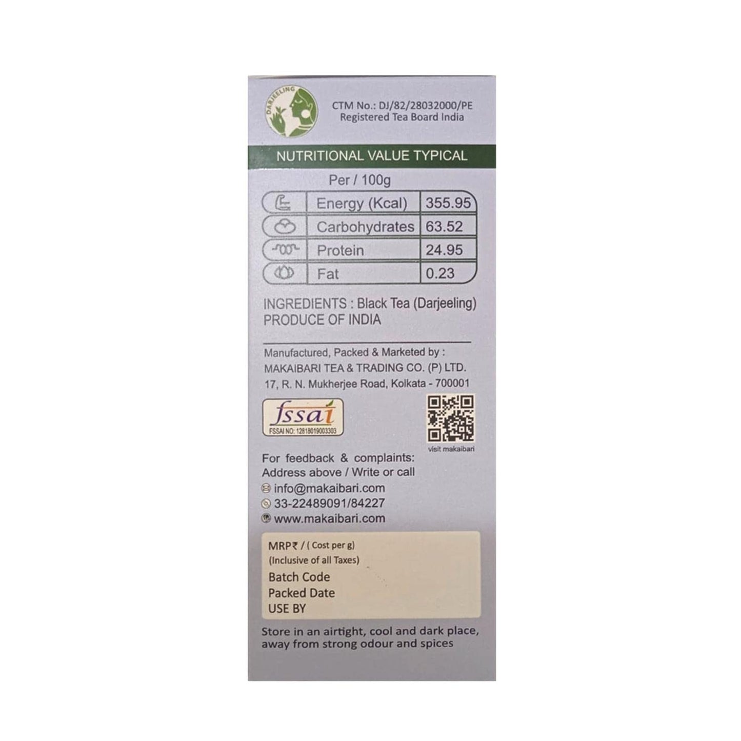 Makaibari Smoky Mountain, Roasted Darjeeling Loose-Leaf Black Tea, 100 Grams Whole Leaf Tea | 100% Darjeeling Long Leaf Tea | Da