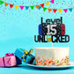 Happy 15Th Birthday Video Game Cake Topper Level 15 Unlocked Cake Topper For Kids Boys Girls 15-Years-Old Birthday Party Decorat
