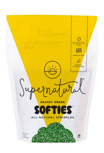 Supernatural Grassy Green Softies Sprinkles, Dye-Free, Made in USA, Soy Free, Gluten Free, Vegan, 16oz