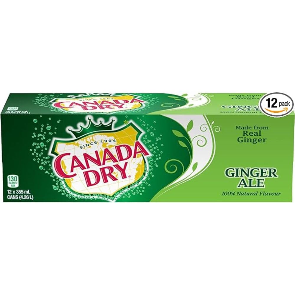 Canada Dry Ginger Ale, 12 Count, 355 ml Cans, Pack of 12, Refreshing Soft Drink