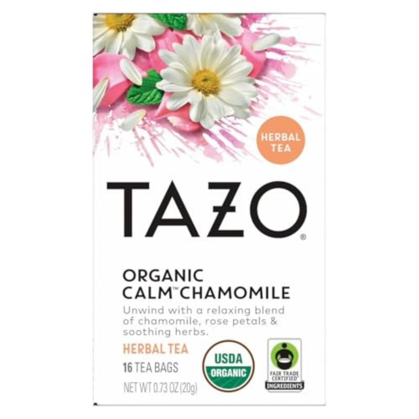 Tazo Tea - Herbal Tea Organic Calm Chamomile - Case Of 6-16 Bags