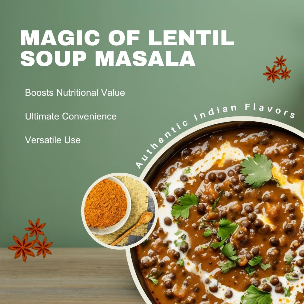 Pride Of India Lentil Soup Masala Spice Blend – 7 oz Dual Sifter Bottle – Ideal for Vegans & Vegetarians