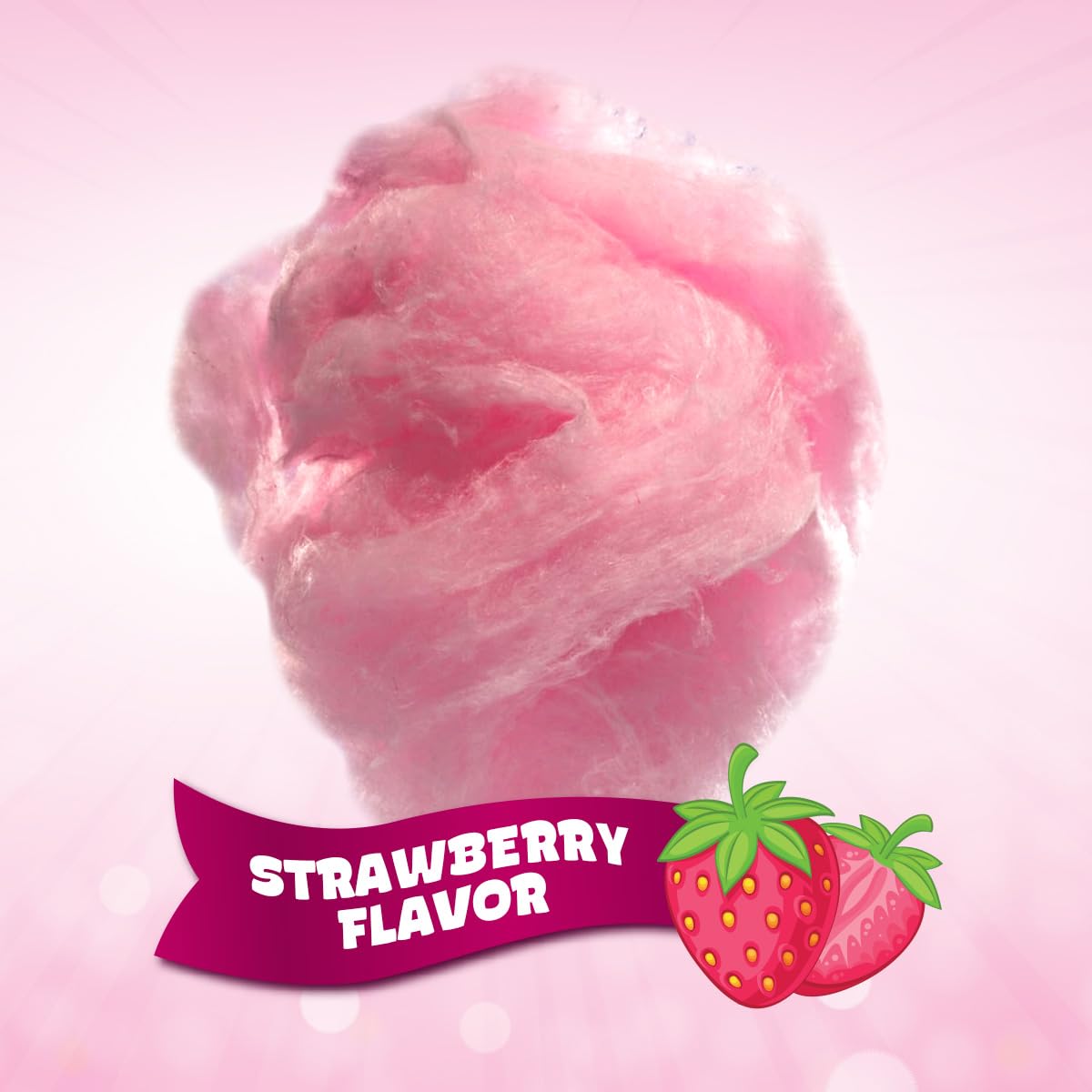 Cotton Candy 10 Pack, 10 Cotton Candy Bags Each 0.42Oz, Strawberry Mini Cotton Candy, Pink Cotton Candy Individually Wrapped For