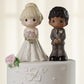 Precious Moments Perfect Couple Bride, Blonde Hair With Light Skin Tone Bisque Porcelain Wedding Figurine & Cake Topper, 172061,