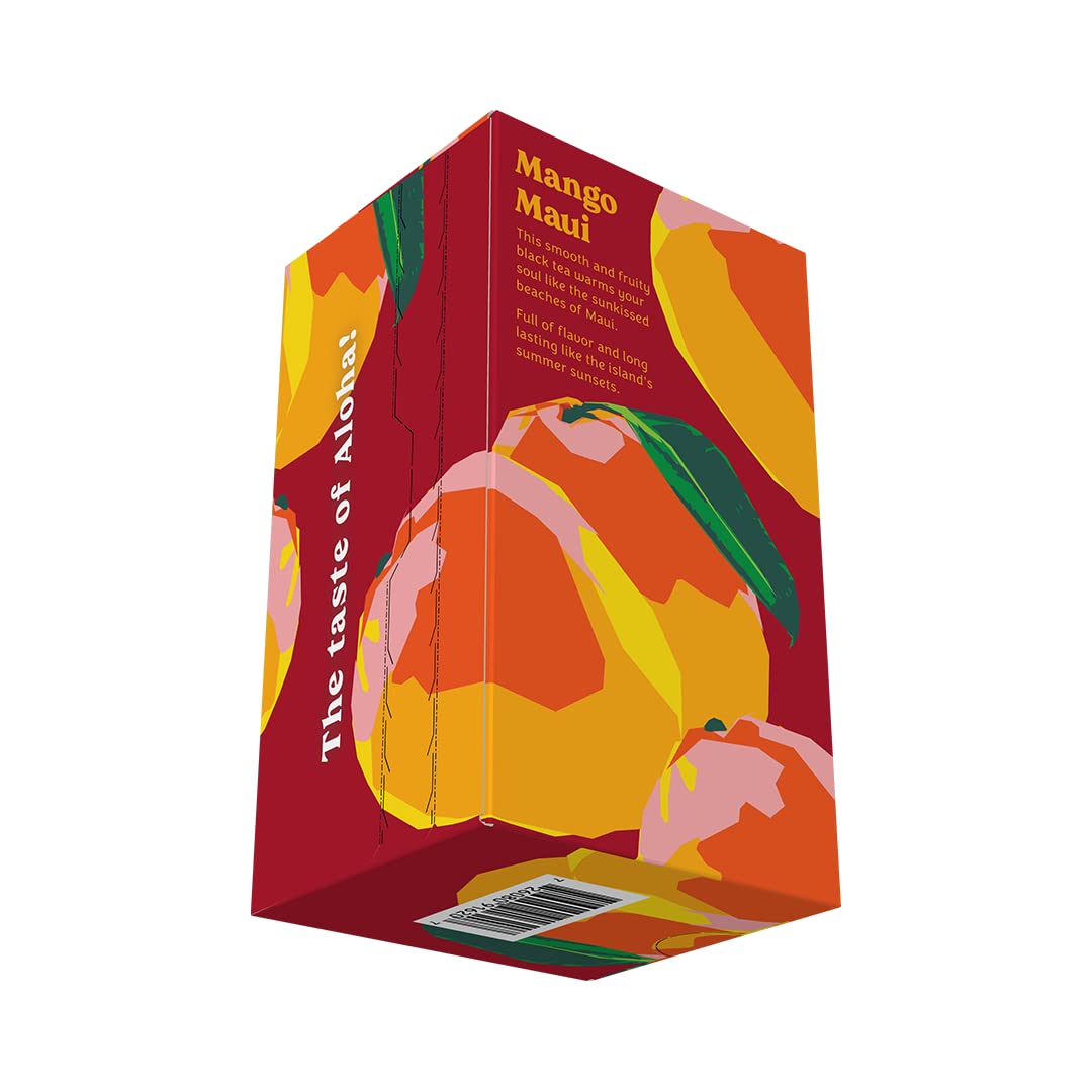 Hawaiian Islands Tea Company Mango Maui Black Tea, All Natural - 20 Teabags (1 Box)