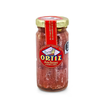 Ortiz Anchovies In Extra Virgin Olive Oil, Firm Buttery Fillets With A Rich Umami Taste, Wild Caught In Spain, Great For Pizza, Pasta And Caeser Salad, 3.3Oz Glass Jar (Pack Of 1)