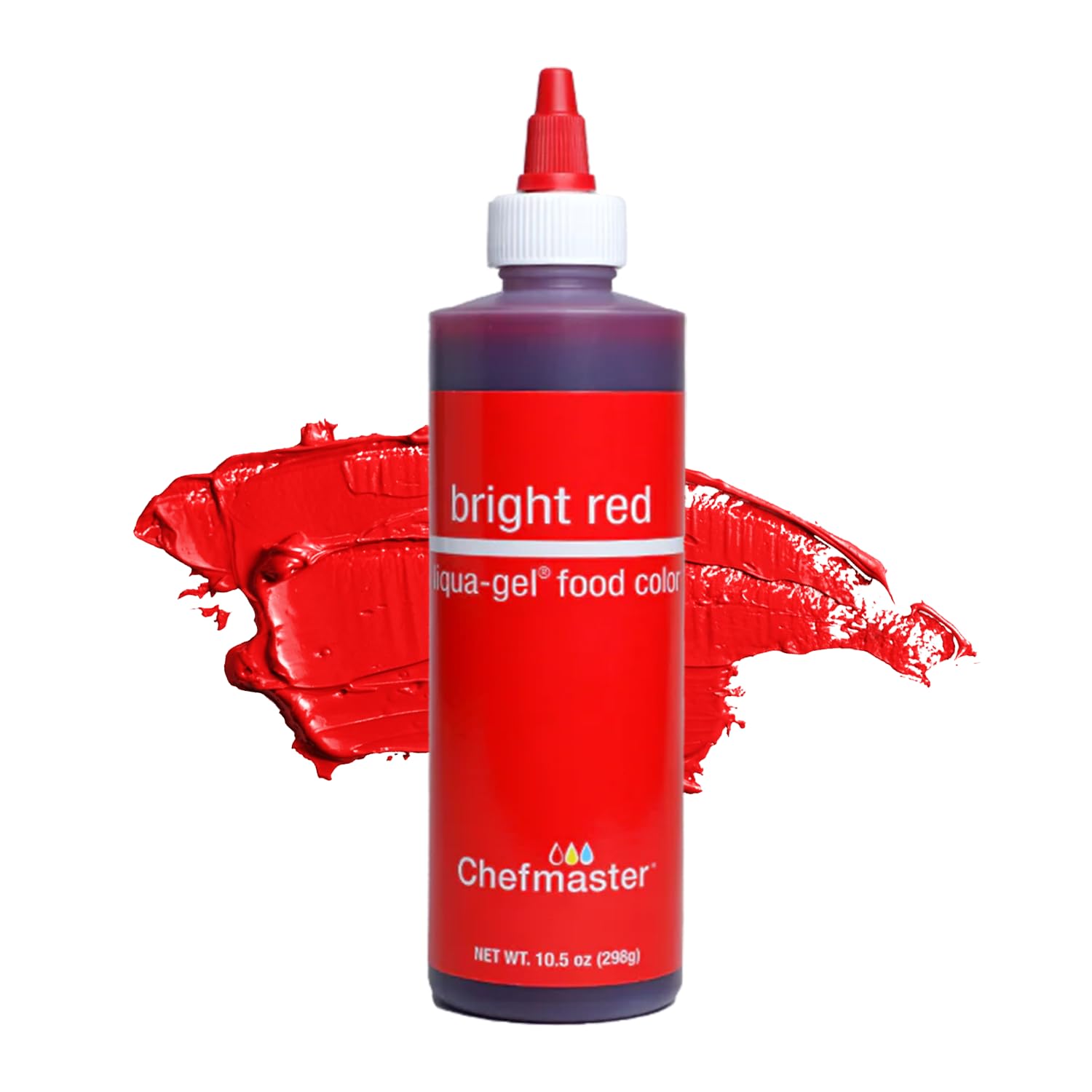 Chefmaster Bright Red Liqua-Gel Food Coloring | Vibrant Color | Professional-Grade Dye for Icing, Frosting, Fondant | Baking & D