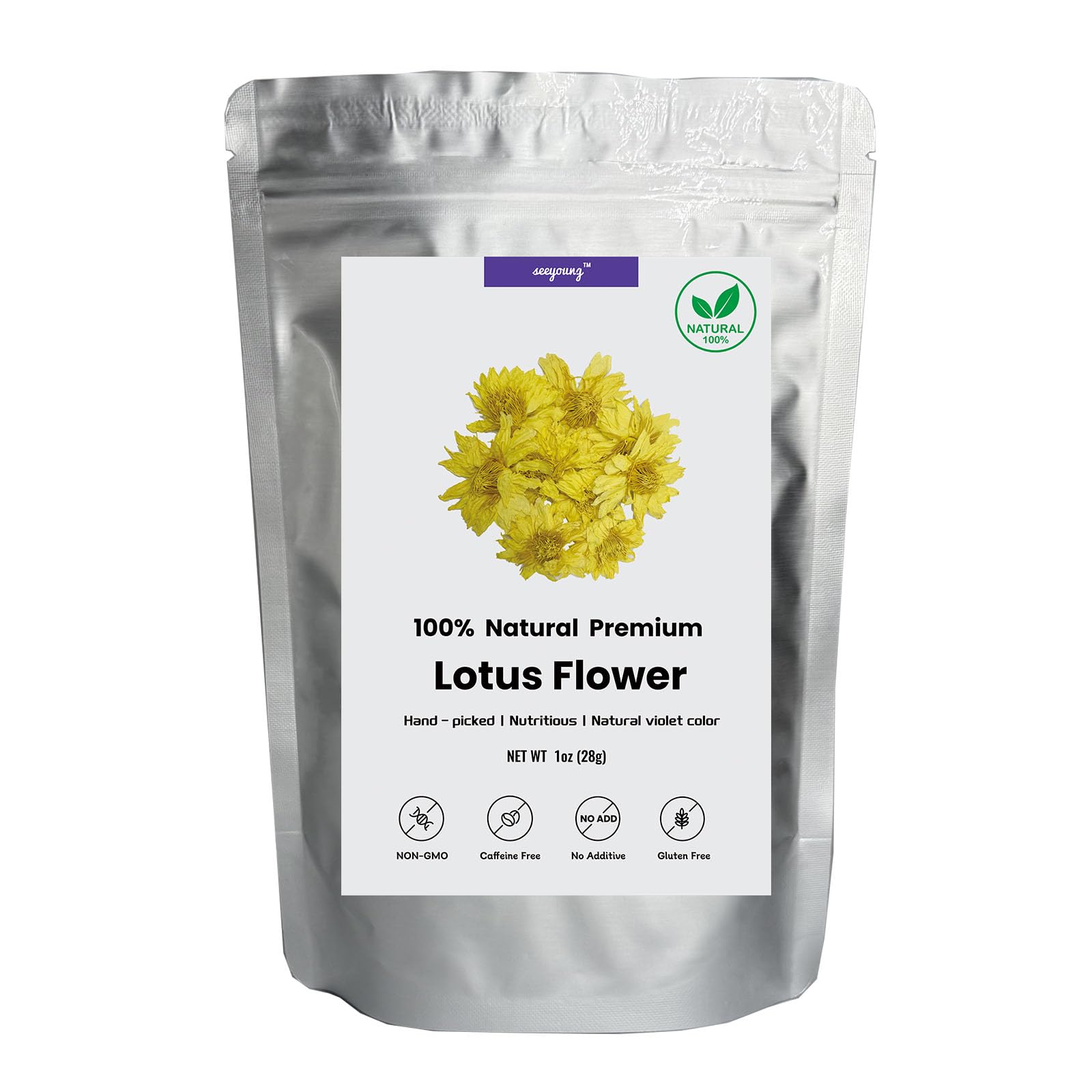 Top-Grade Perfume Lotus Dried Natural Flowers Tea Whole Flower | Non Gmo  Energy Blend-Free | 1Oz(28G)
