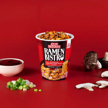 Nissin Cup Noodle Ramen Bistro, Korean Gochujang Beef, 3.1 Ounce (Pack Of 6)